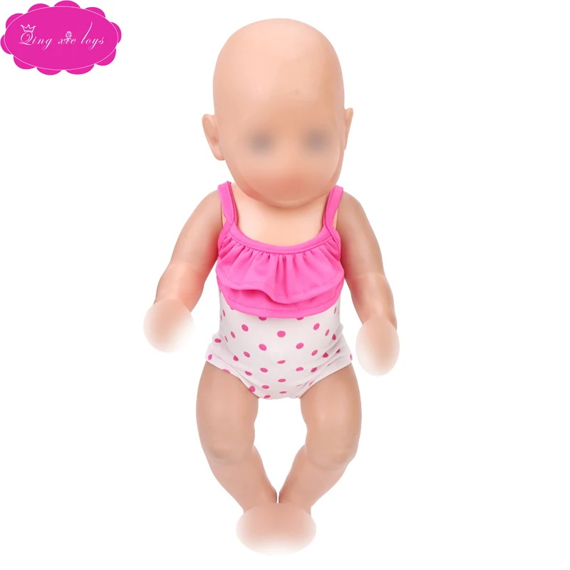 43 cm baby dolls Clothes print strap bathing suit swimwear bikini jumpsuits Dress accessories fit 18 inch Girl doll f401 | Игрушки и