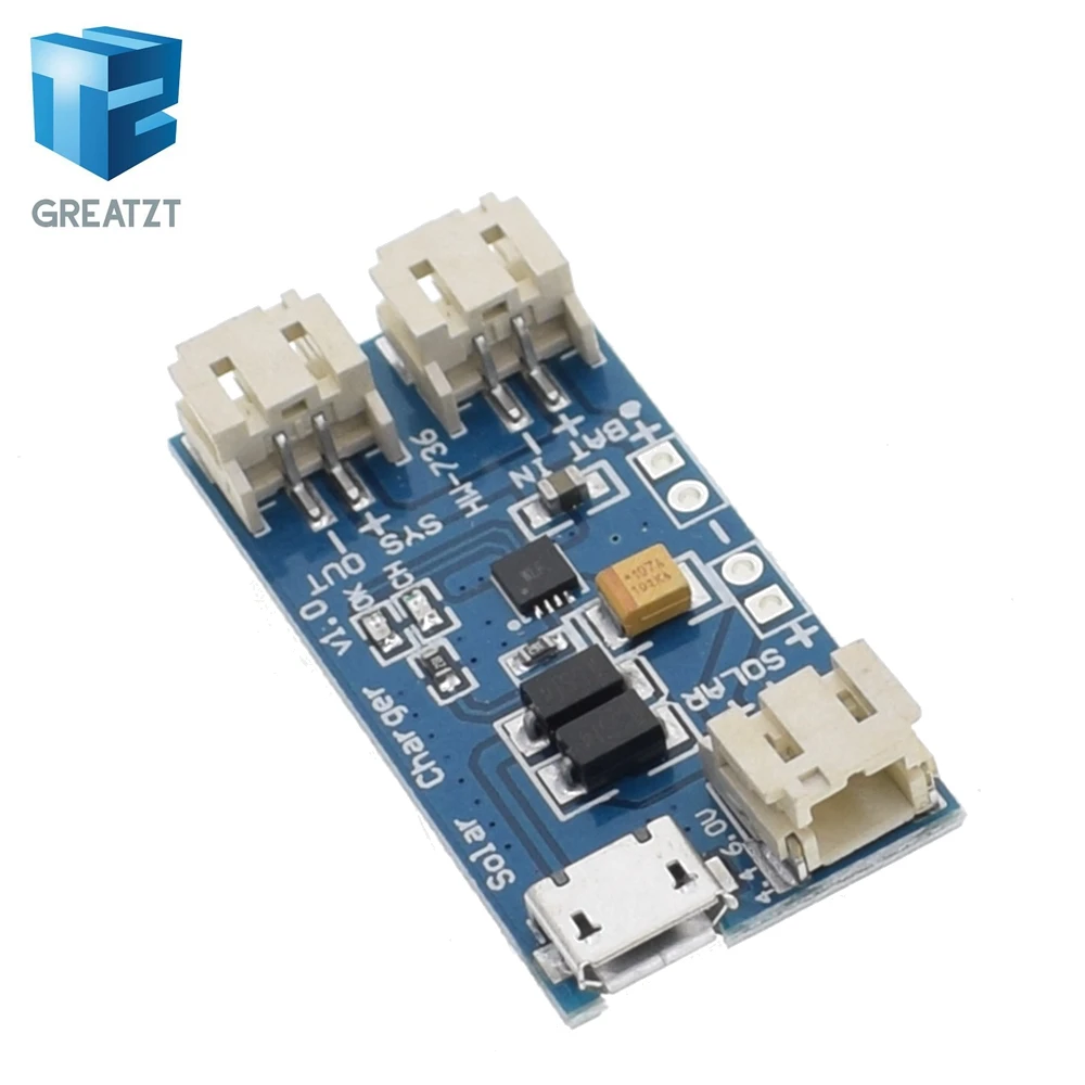 GREATZT 500Ma Mini Solar Lipo Charger Board CN3065 Lithium Battery Charge Chip DIY Outdoor Charging Board Module For Arduino
GREATZT 500Ma Mini Solar Lipo Charger Board CN3065 Lithium Battery Charge Chip DIY Outdoor Charging Board Module For Arduino