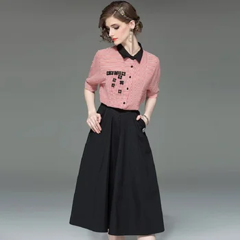 Women's Sets Summer Short Sleeve Shirts and Skirts Two Piece Sets2019 Office Lady Sweet Elegant Blouses and Skirts Two piece set
Women's Sets Summer Short Sleeve Shirts and Skirts Two Piece Sets2019 Office Lady Sweet Elegant Blouses and Skirts Two piece set