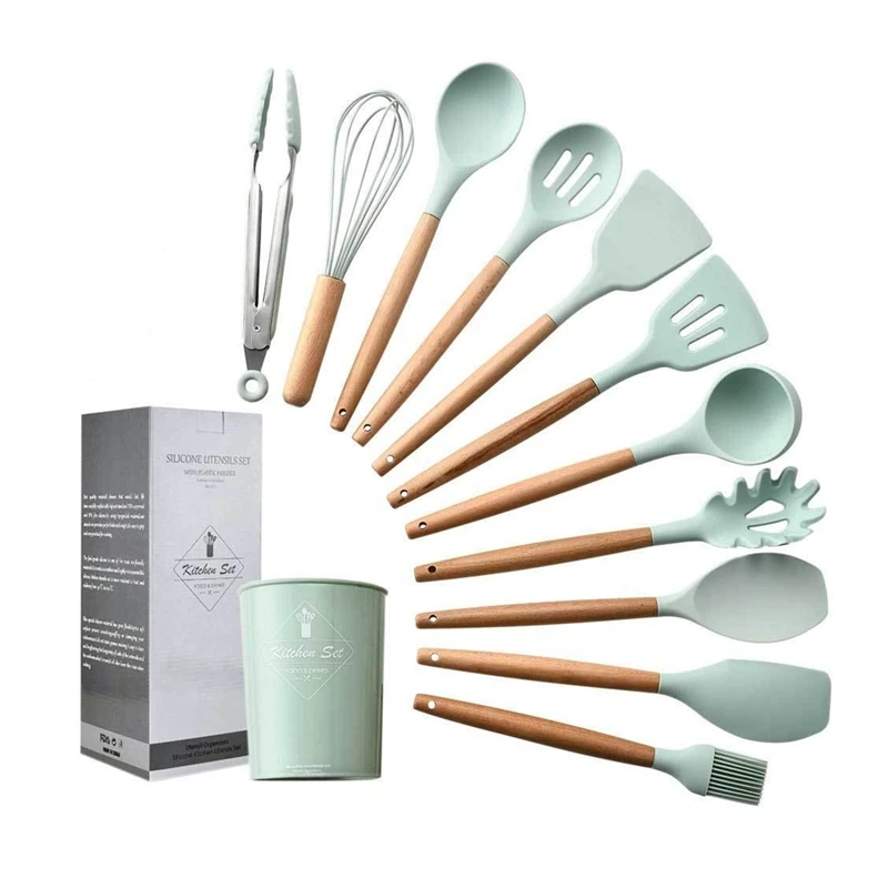 12Pcs/set Silicone Cooking Tools Set Heat-resistant Turner Tongs Spatula Spoon Kitchen Cooking Utensils Set With Storage Box
12Pcs/set Silicone Cooking Tools Set Heat-resistant Turner Tongs Spatula Spoon Kitchen Cooking Utensils Set With Storage Box