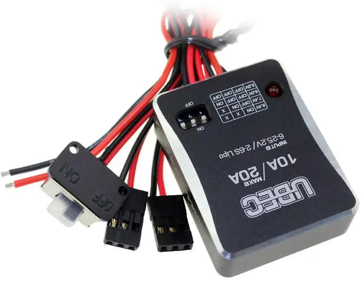 HobbyWing UBEC-10A 2-6S for RC Electronic Speed Controller ESC with output voltage switches 5.0V/6.0V/7.4V/8.4V
HobbyWing UBEC-10A 2-6S for RC Electronic Speed Controller ESC with output voltage switches 5.0V/6.0V/7.4V/8.4V