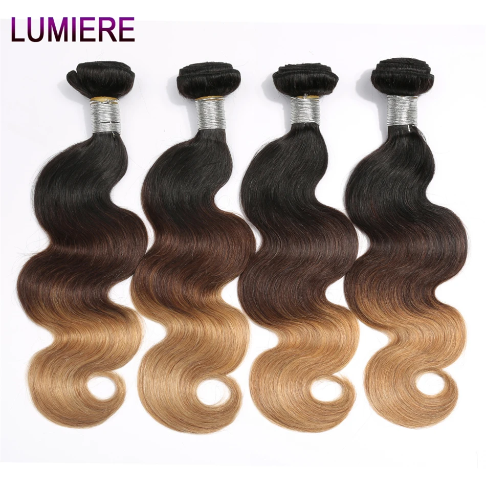 Ombre Brazilian Human Hair Bundles Body Wave 4 Bundles/Lot Lumiere Non Remy Ombre Human Hair Bundles 3 Tone T1B/4/27 Color
Ombre Brazilian Human Hair Bundles Body Wave 4 Bundles/Lot Lumiere Non Remy Ombre Human Hair Bundles 3 Tone T1B/4/27 Color