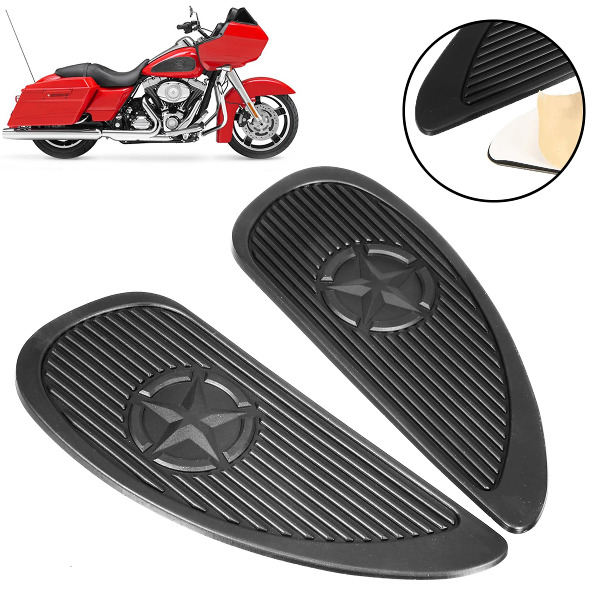 2PCS Motorcycle Fuel Gas Tank Side Pad Knee Grip Traction Protector With 3M Adhesive Tape Black Rubber Moto Decals For Honda
2PCS Motorcycle Fuel Gas Tank Side Pad Knee Grip Traction Protector With 3M Adhesive Tape Black Rubber Moto Decals For Honda