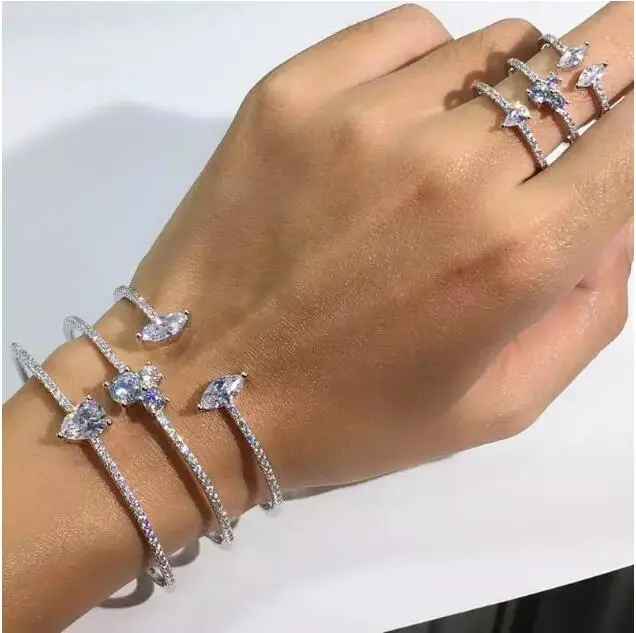 High quality micro - encrusted with three layers of zircon with a ring of the bracelet can adjust fashion jewelry
High quality micro - encrusted with three layers of zircon with a ring of the bracelet can adjust fashion jewelry