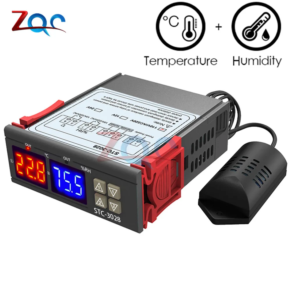 110V 220V DC 12V 24V Digital Temperature Humidity Controller Thermometer Hygrometer Incubator Dehumidifier Thermostat Humidistat
110V 220V DC 12V 24V Digital Temperature Humidity Controller Thermometer Hygrometer Incubator Dehumidifier Thermostat Humidistat