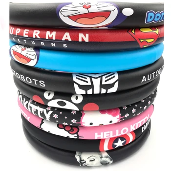 Cartoon Cute Steering Wheel Covers Printed Car Steeing Wheel Cover Black PU Interior Decoration Accessories Kitty Superman
Cartoon Cute Steering Wheel Covers Printed Car Steeing Wheel Cover Black PU Interior Decoration Accessories Kitty Superman