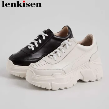 2019 punk black white lace up genuine leather sneaker high thick bottom platform round toe well-ventilated vulcanized shoes L75
2019 punk black white lace up genuine leather sneaker high thick bottom platform round toe well-ventilated vulcanized shoes L75