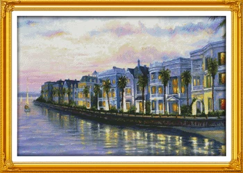 Night at the Aeaside Villas Scenic Cross stitch kits Set 11CT Accurate Printed Embroidery DIY Handmade Needlework Home Decor
Night at the Aeaside Villas Scenic Cross stitch kits Set 11CT Accurate Printed Embroidery DIY Handmade Needlework Home Decor