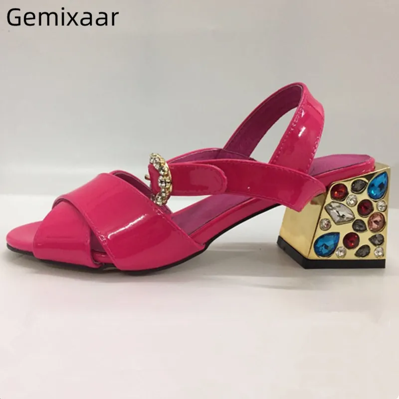Peep Toe Buckle Sandals Shoes Women Round Toe Chunky Square Heel Studded Rhinestones Sandalias Concise Chunky Heel Sandals Woman
Peep Toe Buckle Sandals Shoes Women Round Toe Chunky Square Heel Studded Rhinestones Sandalias Concise Chunky Heel Sandals Woman