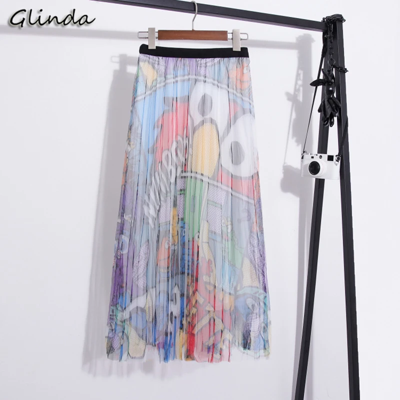 Female Cartoon Print Mesh Midi Skirt Women Autumn Sexy Tulle Slim Ruffle Wrap Long Skirt Casual Plissee Festival Party Clothes
Female Cartoon Print Mesh Midi Skirt Women Autumn Sexy Tulle Slim Ruffle Wrap Long Skirt Casual Plissee Festival Party Clothes