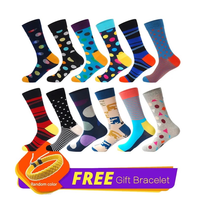 LIONZONE 12Pairs/Lot Men Colorful Happy Socks British Style Dot Style Unisex Skateboard Men's Fashion Business Meias + Free Gift
LIONZONE 12Pairs/Lot Men Colorful Happy Socks British Style Dot Style Unisex Skateboard Men's Fashion Business Meias + Free Gift