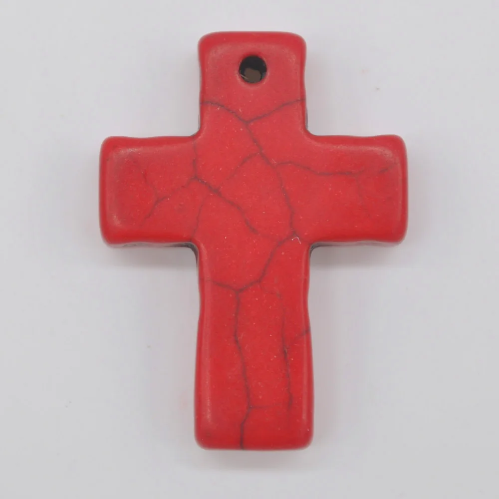 

Red Turquoise Cross GEM Pendant Fashion Jewelry Loose Bead S102