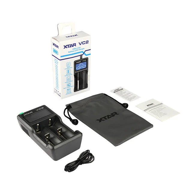 

XTAR VC2 Charger for 10440/16340/14500/14650/17670/18350/18490/18500/18650/18700/26650/ 22650/ battery Charging
