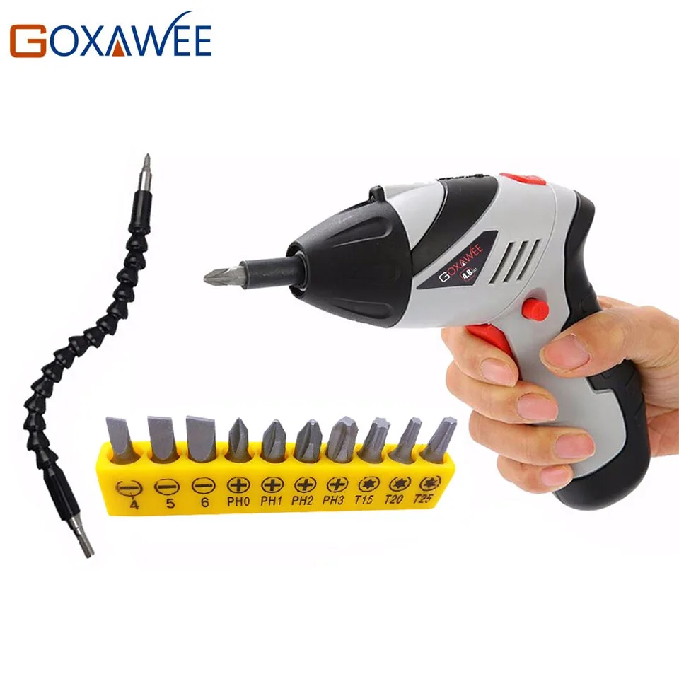 GOXAWEE 4.8V Mini Torque Electric Screwdriver Rechargeable Parafusadeira Furadeira Cordless Screwdriver Household DIY Power Tool
GOXAWEE 4.8V Mini Torque Electric Screwdriver Rechargeable Parafusadeira Furadeira Cordless Screwdriver Household DIY Power Tool