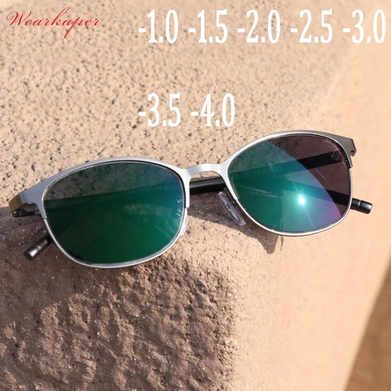 

WEARKAPER Titanium Alloy Sun glasses Transition Photochromic Myopia Eyeglasses Men Women Eyewear prescription Glasses Frame