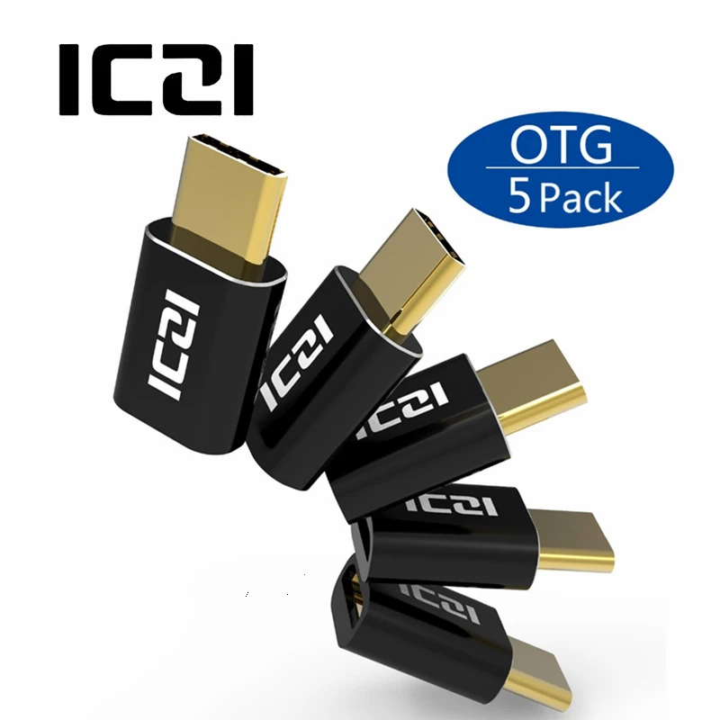 ICZI 5 Pcs Gold-Plated USB Type C to Micro USB Adapter Connector For Samsung S8/S8 Plus Oneplus Xiaomi Huawei Type-C OTG Adapter
ICZI 5 Pcs Gold-Plated USB Type C to Micro USB Adapter Connector For Samsung S8/S8 Plus Oneplus Xiaomi Huawei Type-C OTG Adapter