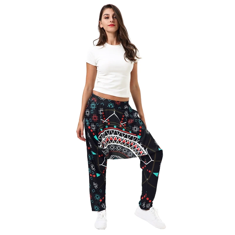 2 Styles New 3D Peacock Feather Black High Waist Woman Pants Streetwear Trousers Female Hip Hop Dance Costumes Harem Pants
2 Styles New 3D Peacock Feather Black High Waist Woman Pants Streetwear Trousers Female Hip Hop Dance Costumes Harem Pants