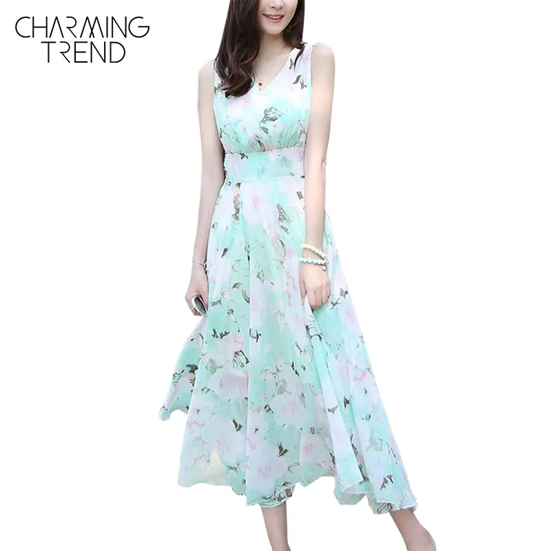 Charmingtrend элегантные платья для женщин летние женские платье макси длинное с