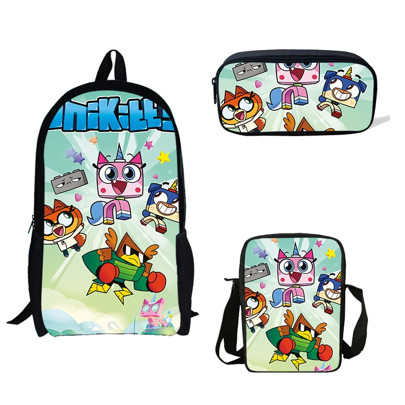 New Arrival 3Pcs Set School Backpack Shoulder Bag Pencil Bag Set Cartoon Unikitty Print School Bag Kids Boys Children Book B
New Arrival 3Pcs Set School Backpack Shoulder Bag Pencil Bag Set Cartoon Unikitty Print School Bag Kids Boys Children Book B