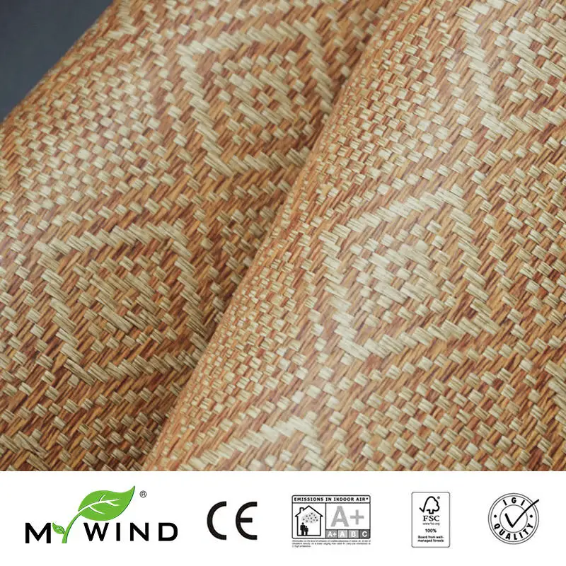

3D Damask Wallpapers Designs Furniture Wallcovering Natural Living Room Hotel 2019 MY WIND Grasscloth Wallpaper Paper Weave