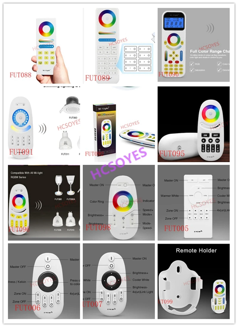 2.4GHz remote controller FUT088/FUT089/FUT090/FUT091/FUT092/FUT095/FUT096/FUT098/FUT005/FUT099 Holder rgb strip touch controller
2.4GHz remote controller FUT088/FUT089/FUT090/FUT091/FUT092/FUT095/FUT096/FUT098/FUT005/FUT099 Holder rgb strip touch controller