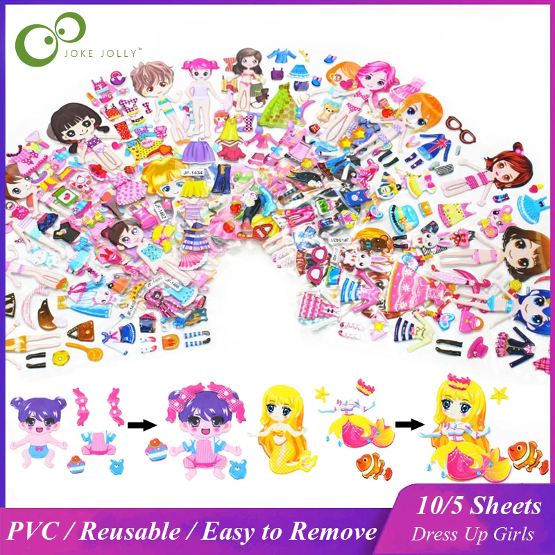 3D Bubble Dress Up Girls Stickers Cartoon Change Clothes Waterproof Stickers Educational Toys for Children Kids Girl Gift GYH
3D Bubble Dress Up Girls Stickers Cartoon Change Clothes Waterproof Stickers Educational Toys for Children Kids Girl Gift GYH