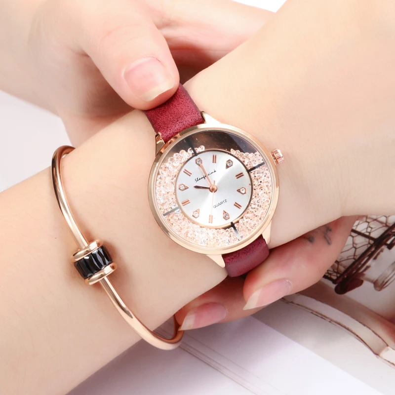 New Arrive Fashion Quicksand Crystal Women Watch Women Rhinestone Quartz Wristwatch Lady Leather Watch Relogio Feminino Clock
New Arrive Fashion Quicksand Crystal Women Watch Women Rhinestone Quartz Wristwatch Lady Leather Watch Relogio Feminino Clock