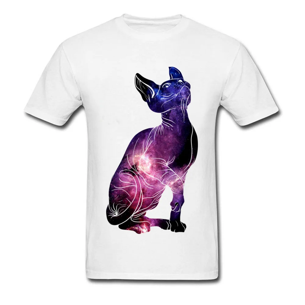 Мужская хлопковая футболка без волос Cat Universe белая канадская Футболка с принтом