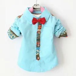 Baby Kid Boys Bow Tie Shirt Casual Shirts Turn-down Collar Tops Clothes S M L XL