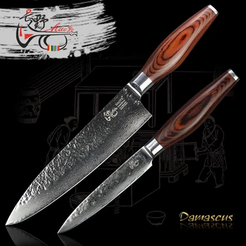 HAOYE 5" utility 8" santoku 2 pcs Damascus kitchen knives set Japanese vg10 Forged steel Hammer Cutlery luxury gift NEW
HAOYE 5" utility 8" santoku 2 pcs Damascus kitchen knives set Japanese vg10 Forged steel Hammer Cutlery luxury gift NEW