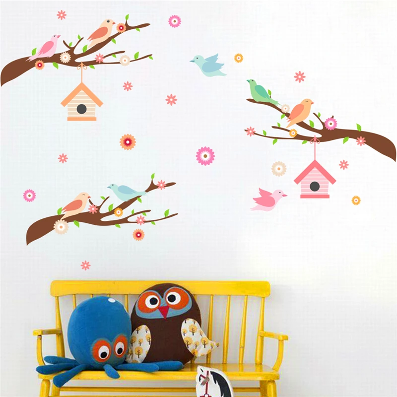 birds on tree branch wall decals for kids rooms home decor cartoon animal decorative wall stickers diy mural art pvc posters
birds on tree branch wall decals for kids rooms home decor cartoon animal decorative wall stickers diy mural art pvc posters