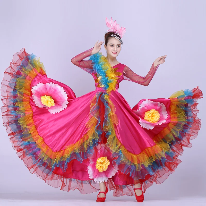 Modern Spanish Bullfight Ballroom Dance Dress Skirt Long Robe Flamenco Fille Skirts Rose Flamenco Dresses For Women Girls DL3476
Modern Spanish Bullfight Ballroom Dance Dress Skirt Long Robe Flamenco Fille Skirts Rose Flamenco Dresses For Women Girls DL3476