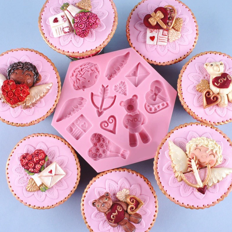Cupid & Bear Silicone Mold Fondant Mould Cake Decorating Tools Chocolate Gumpaste Molds, Sugarcraft, Kitchen Gadgets
Cupid & Bear Silicone Mold Fondant Mould Cake Decorating Tools Chocolate Gumpaste Molds, Sugarcraft, Kitchen Gadgets