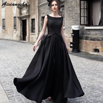Black Evening Dress Scoop Sleeveless Floor-Length Lace Up A-Line Long Elegant Evening Gown Lace Up robe de soiree
Black Evening Dress Scoop Sleeveless Floor-Length Lace Up A-Line Long Elegant Evening Gown Lace Up robe de soiree