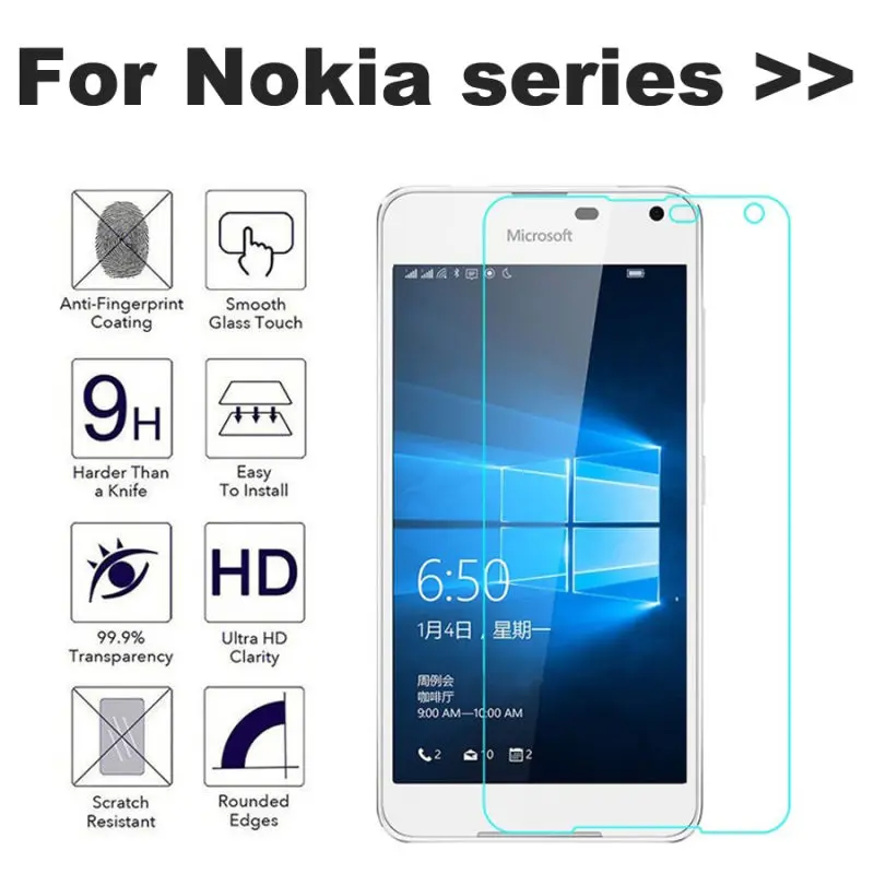 

Tempered Glass Screen Protector Case For Nokia 532 435 520 535 550 630 640 650 730 820 830 920 930 950 950 XL 1320 1520 Film