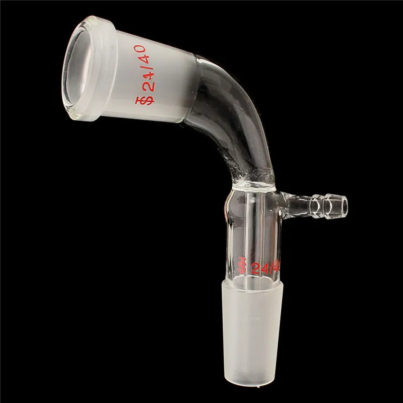 KICUTE 24//29 Glass 105 Bend Connector Tube Vacuum Distillation Take Off Adapter Borosilicate Glass Laboratory Chemical Equipment
