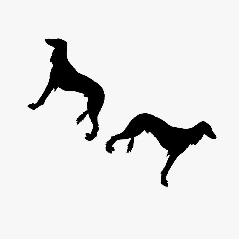 12 7*4 9 см 1 пара Saluki Dog (слева и справа) наклейки на окна автомобиля виниловая