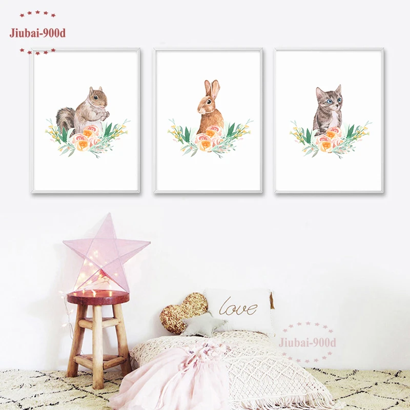 Animal Wall Art Print and Poster Kids Room Cartoon Pictures Rabbits Cat Flower Canvas Poster Painting Nursery Decor NUR04
Animal Wall Art Print and Poster Kids Room Cartoon Pictures Rabbits Cat Flower Canvas Poster Painting Nursery Decor NUR04