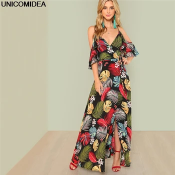 Off Shoulder Ruffle Women Sexy Split Maxi Dress Christmas Party Dress Robe Boho Beach Long Dress V Neck Floral Mujer Vestidos
Off Shoulder Ruffle Women Sexy Split Maxi Dress Christmas Party Dress Robe Boho Beach Long Dress V Neck Floral Mujer Vestidos