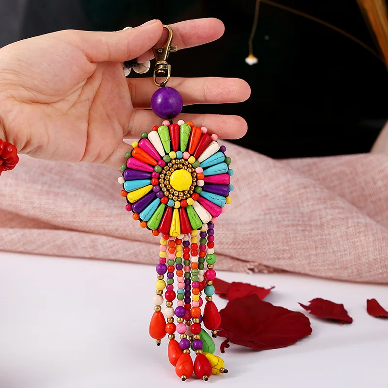 Naomy&ZP Long Ethnic Keychain Bohemian Boho Key Chain Charms Wooden Beads With Pom Pom Colorful Key Ring Vintage Accessories
Naomy&ZP Long Ethnic Keychain Bohemian Boho Key Chain Charms Wooden Beads With Pom Pom Colorful Key Ring Vintage Accessories
