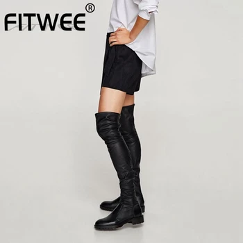 FITWEE Women Boots High Heels Lace Up Winter Long Boots Round Toe Woman Shoes Winter Knee Boots Woman Footwear Size 34-40
FITWEE Women Boots High Heels Lace Up Winter Long Boots Round Toe Woman Shoes Winter Knee Boots Woman Footwear Size 34-40