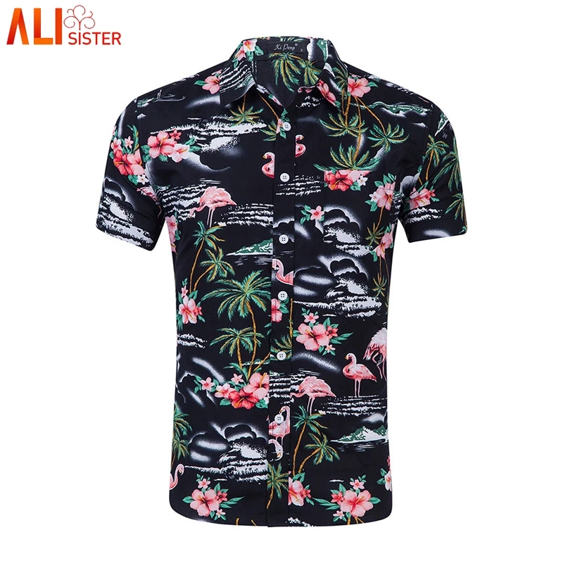 Mens Casual Flower Flamingos Print Shirt Button Down Slim Short Sleeve Hawaiian Aloha Shirts Summer Beach Men Clothes 2019
Mens Casual Flower Flamingos Print Shirt Button Down Slim Short Sleeve Hawaiian Aloha Shirts Summer Beach Men Clothes 2019
