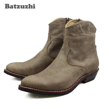 Handmade Western Cowboy Boots Men Pointed Toe Cowhide Genuine Men's Boots Ankle Punk Combat Motorcycle Boots Man Botas, 45 
Handmade Western Cowboy Boots Men Pointed Toe Cowhide Genuine Men's Boots Ankle Punk Combat Motorcycle Boots Man Botas, 45