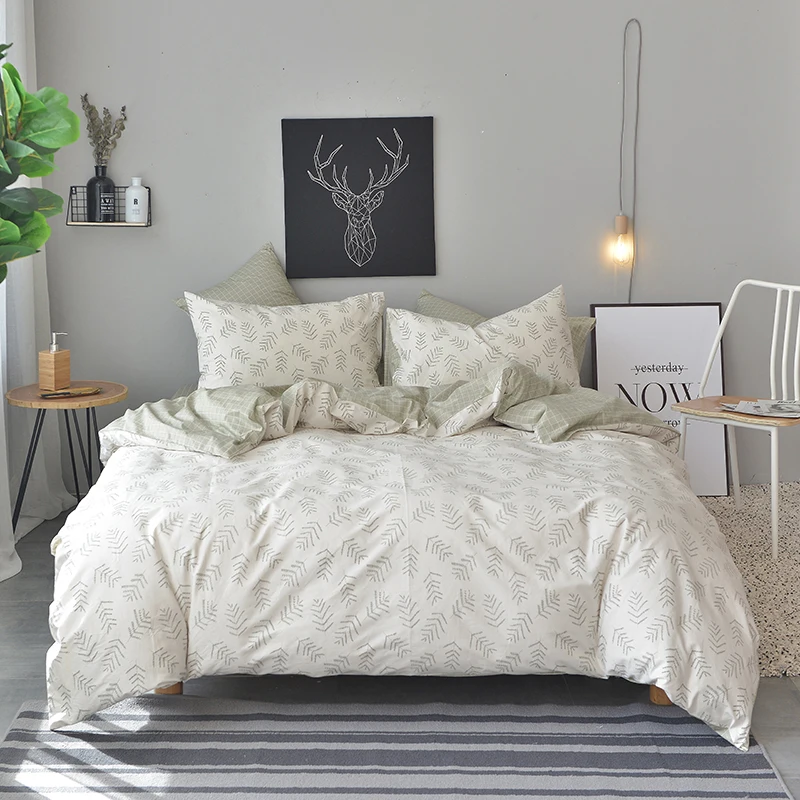 2018 New Simple Leaves Bedding Set 3/4Pcs Twin Queen King Size Cotton Duvet Cover Flat Sheet Pillow Cases
2018 New Simple Leaves Bedding Set 3/4Pcs Twin Queen King Size Cotton Duvet Cover Flat Sheet Pillow Cases