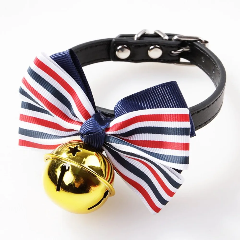 Pet dog Striped collar harness leash tag Cat Bell Leather Bowknot Bell Collar Adjustable Pet Collars Pet Styling Accessories
Pet dog Striped collar harness leash tag Cat Bell Leather Bowknot Bell Collar Adjustable Pet Collars Pet Styling Accessories