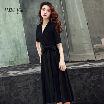 weiyin 2020 Black Women Sexy Evening Dresses V-Neck Short Sleeve Casual Midi Party Dress Robe de Soiree WY1349
weiyin 2020 Black Women Sexy Evening Dresses V-Neck Short Sleeve Casual Midi Party Dress Robe de Soiree WY1349