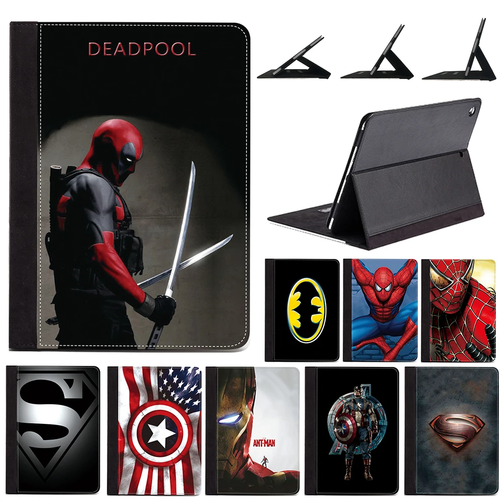 For iPad Air 1 2 9.7" 5th 2017 6th 2018 Generation Spiderman Deadpool Superman Captain America Cute PU Leather Case Stand Cover
For iPad Air 1 2 9.7" 5th 2017 6th 2018 Generation Spiderman Deadpool Superman Captain America Cute PU Leather Case Stand Cover