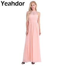 ผู้หญิงสุภาพสตรีสูงคอ Halter คอแขนกุด A-Line ชีฟองลูกไม้ดอกไม้ชุด(China)