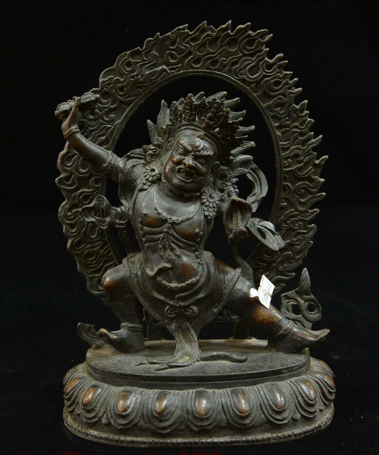 10" China Tibetan Buddhism Temple Bronze Mahakala Wrathful Deity Buddhas Statue
10" China Tibetan Buddhism Temple Bronze Mahakala Wrathful Deity Buddhas Statue