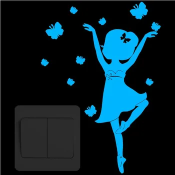 Beautiful Ballet Girl and Butterfly Glow Switch Sticker Baby Home Decor Luminous Wall Stickers Kids Rooms DIY Decoration Decal
Beautiful Ballet Girl and Butterfly Glow Switch Sticker Baby Home Decor Luminous Wall Stickers Kids Rooms DIY Decoration Decal